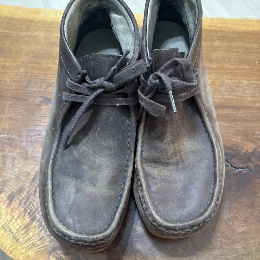 Clarks Men's Stinson Hi Beeswax Brown Leather Lace Up Chukka Boots Size 8.5M